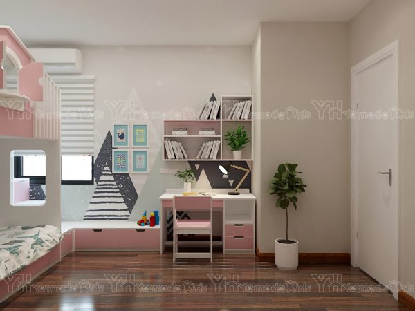 phòng ngủ cho 2 bé gái 12m2