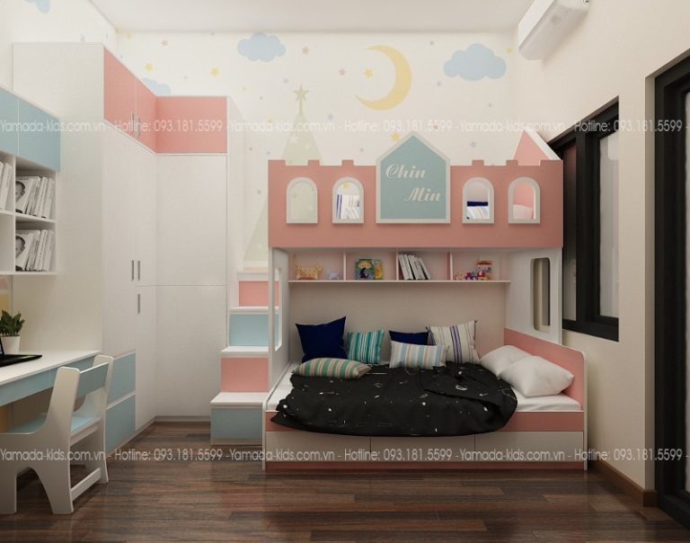 phòng ngủ 11m2 cho 2 bé
